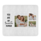 Modern Collage Couple Foto & Romantic Liebe Quote Schneidebrett (Vorderseite)