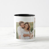 Modern Collage Couple Foto & Romantic Liebe Quote Tasse (Zentrum)