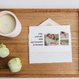 Modern Collage Couple Foto Romantisches Zitat Feiertagspostkarte