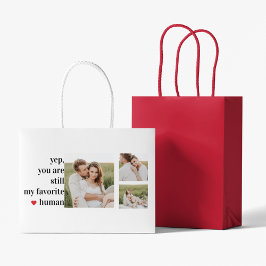 Modern Collage Couple Foto Romantisches Zitat Große Geschenktüte