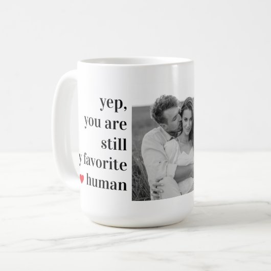 Modern Collage Couple Foto Romantisches Zitat Kaffeetasse (Vorderseite Links)