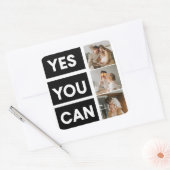 Modern Collage Family Foto & Motivation Angebot Quadratischer Aufkleber (Umschlag)