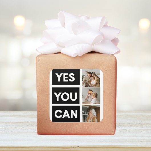 Modern Collage Family Foto & Motivation Angebot Quadratischer Aufkleber