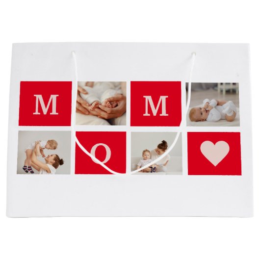 Modern Collage Foto & Best Mom Ever Gift Große Geschenktüte (Vorderseite)