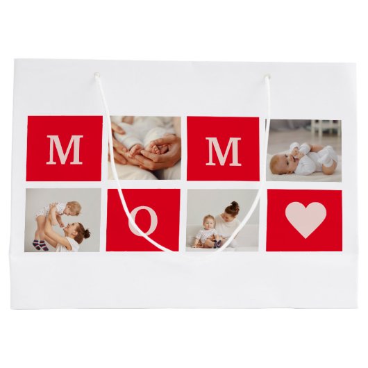 Modern Collage Foto & Best Mom Ever Gift Große Geschenktüte (Rückseite)