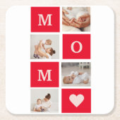 Modern Collage Foto & Best Mom Ever Gift Rechteckiger Pappuntersetzer (Vorderseite)