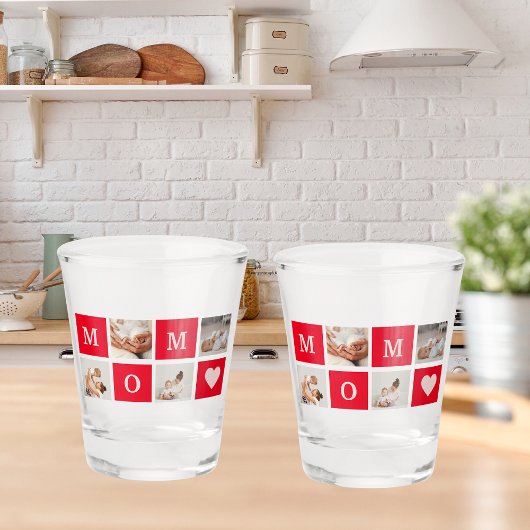 Modern Collage Foto & Best Mom Ever Gift Schnapsglas