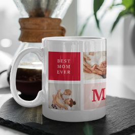 Modern Collage Foto & Best Mom Ever Gift Tasse