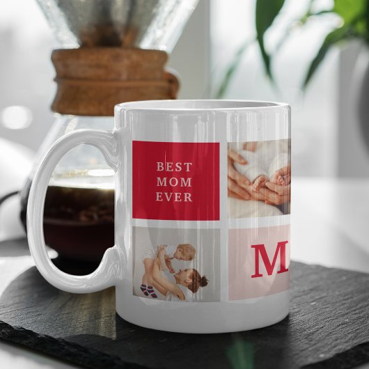 Modern Collage Foto & Best Mom Ever Gift Tasse