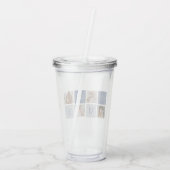 Modern Collage Foto & Blue Happy Vathers Day Gift Acryltrinkbecher (Rückseite)