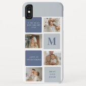 Modern Collage Foto & Blue Happy Vathers Day Gift Case-Mate iPhone Hülle (Rückseite)