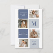 Modern Collage Foto & Blue Happy Vathers Day Gift Dankeskarte (Vorderseite)