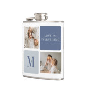 Modern Collage Foto & Blue Happy Vathers Day Gift Flachmann (Links)