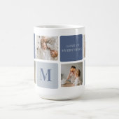 Modern Collage Foto & Blue Happy Vathers Day Gift Kaffeetasse (Mittel)