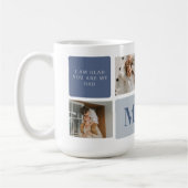 Modern Collage Foto & Blue Happy Vathers Day Gift Kaffeetasse (Links)