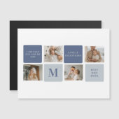 Modern Collage Foto & Blue Happy Vathers Day Gift Magnetkarte (Vorne/Hinten)