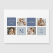 Modern Collage Foto & Blue Happy Vathers Day Gift Magnetkarte (Vorderseite)