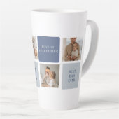 Modern Collage Foto & Blue Happy Vathers Day Gift Milchtasse (Rechte Ecke)