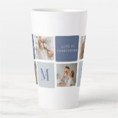 Modern Collage Foto & Blue Happy Vathers Day Gift Milchtasse (Vorderseite)