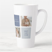 Modern Collage Foto & Blue Happy Vathers Day Gift Milchtasse (Rechts)