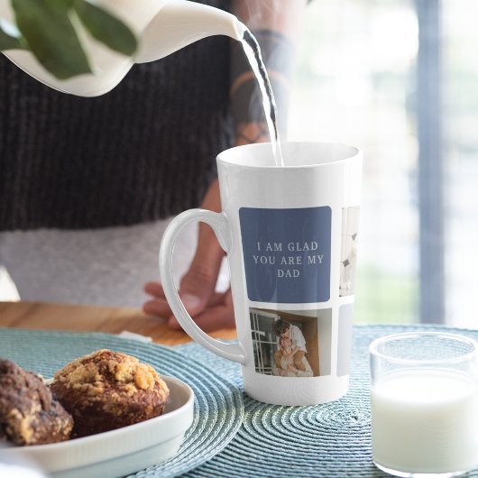 Modern Collage Foto & Blue Happy Vathers Day Gift Milchtasse