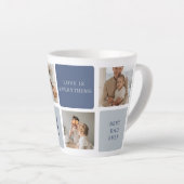 Modern Collage Foto & Blue Happy Vathers Day Gift Milchtasse (Rechte Ecke)