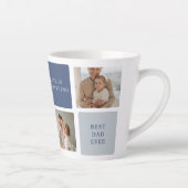 Modern Collage Foto & Blue Happy Vathers Day Gift Milchtasse (Rechts)