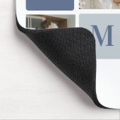 Modern Collage Foto & Blue Happy Vathers Day Gift Mousepad (Ecke)