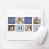 Modern Collage Foto & Blue Happy Vathers Day Gift Mousepad (Mit Mouse)