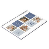 Modern Collage Foto & Blue Happy Vathers Day Gift Notizblock (Linke Seite)