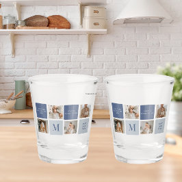 Modern Collage Foto & Blue Happy Vathers Day Gift Schnapsglas