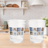 Modern Collage Foto & Blue Happy Vathers Day Gift Schnapsglas