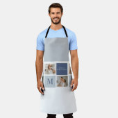 Modern Collage Foto & Blue Happy Vathers Day Gift Schürze (Getragen)