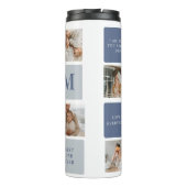 Modern Collage Foto & Blue Happy Vathers Day Gift Thermosbecher (Rückseite)