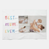 Modern Collage Foto & Colorful Best Mum Ever Gesch Geschirrtuch (Horizontal)