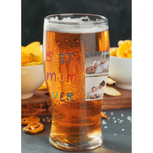 Modern Collage Foto & Colorful Best Mum Ever Gesch Glas