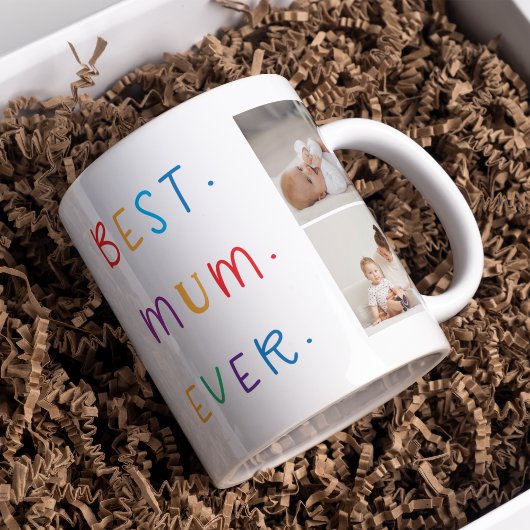 Modern Collage Foto & Colorful Best Mum Ever Gesch Kaffeetasse