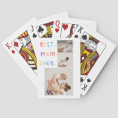 Modern Collage Foto & Colorful Best Mum Ever Gesch Spielkarten (Rückseite)