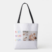 Modern Collage Foto & Colorful Best Mum Ever Gesch Tasche (Rückseite)