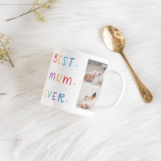 Modern Collage Foto & Colorful Best Mum Ever Gesch Tasse