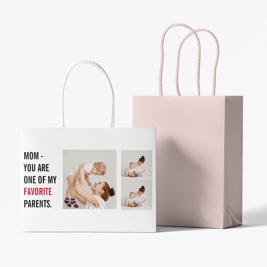 Modern Collage Foto & Happy Mothers Day Gift Große Geschenktüte