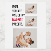 Modern Collage Foto & Happy Mothers Day Gift Weinetikett (Einzelnes Label)