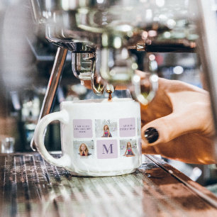 Modern Collage Foto Happy Mothers Day Lila Geschen Espressotasse