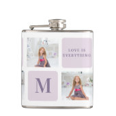 Modern Collage Foto Happy Mothers Day Lila Geschen Flachmann (Vorderseite)