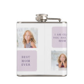 Modern Collage Foto Happy Mothers Day Lila Geschen Flachmann (Rückseite)