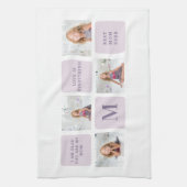 Modern Collage Foto Happy Mothers Day Lila Geschen Geschirrtuch (Vertikal)