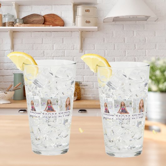 Modern Collage Foto Happy Mothers Day Lila Geschen Glas