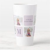 Modern Collage Foto Happy Mothers Day Lila Geschen Milchtasse (Vorderseite)