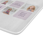 Modern Collage Foto Happy Mothers Day Lila Geschen Schneidebrett (Ecke)