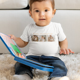 Modern Collage Foto & Happy Thanksgiving Baby T-shirt
